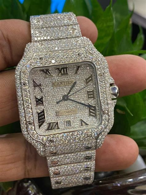 cartier watches diamond mens|cartier full diamond watch.